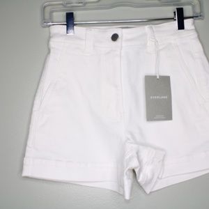 Everlane White High-Rise Jean Shorts